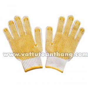 GĂNG TAY SỢI PHỦ HẠT NHỰA MÀU VÀNG