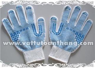 GĂNG TAY SỢI PHỦ HẠT NHỰA MÀU XANH